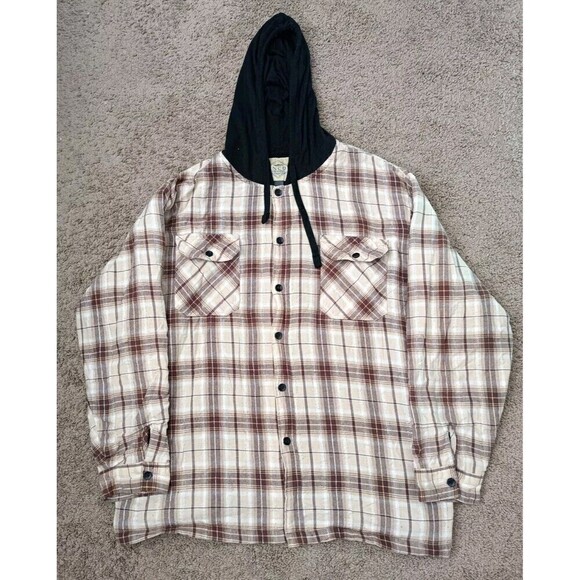 JNCO Tops - Jnco Hoodie Women's Size XL Plaid Fleece Button Up Long Sleeve